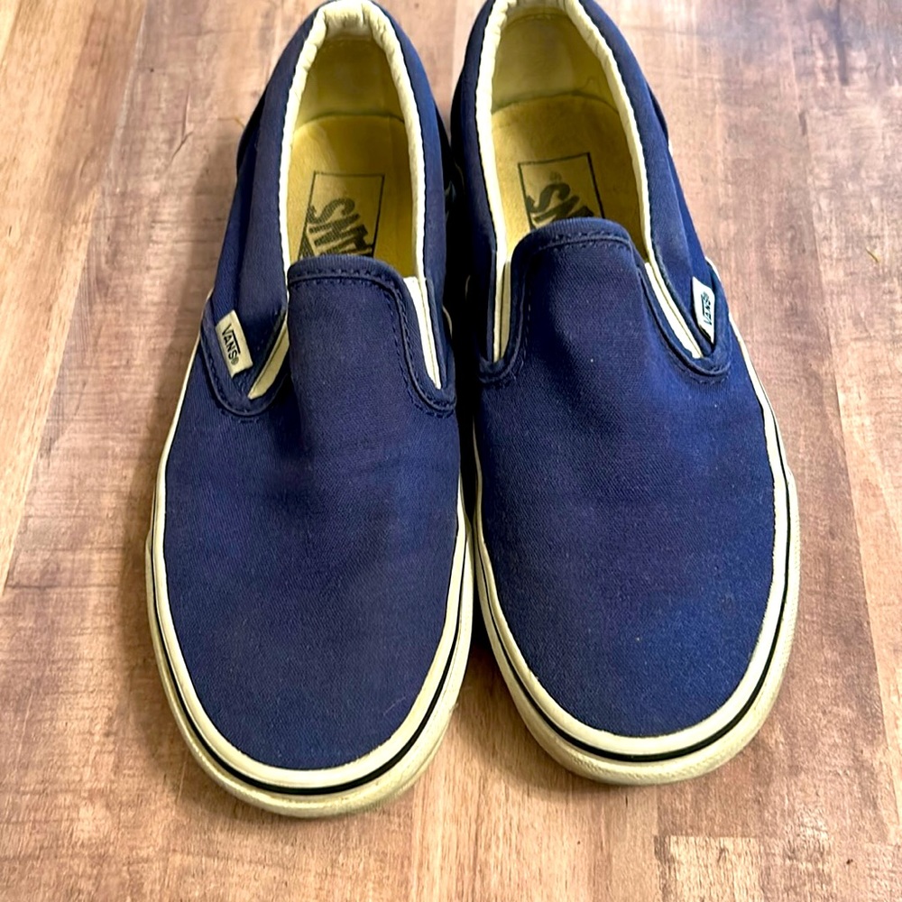 Vans Slip Ons Navy Blue Men 5 or Womens 6.5 GUC